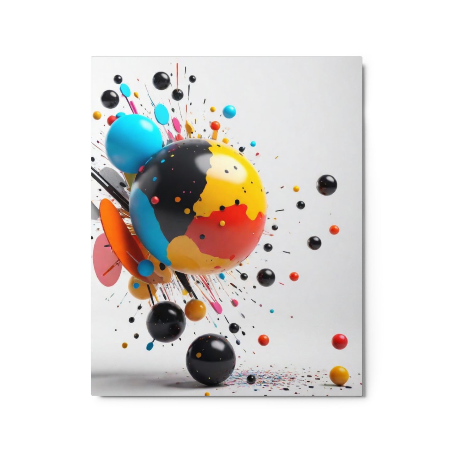 Multicolored Spheres Metal Art One of Two