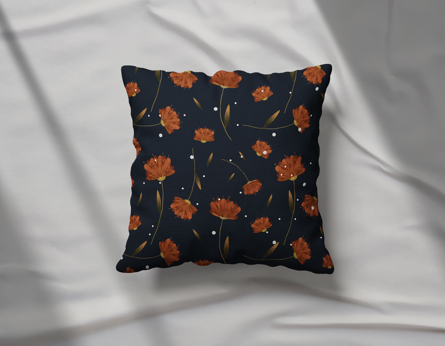 Noir Autumn leaves Pillow - Soft or Linen