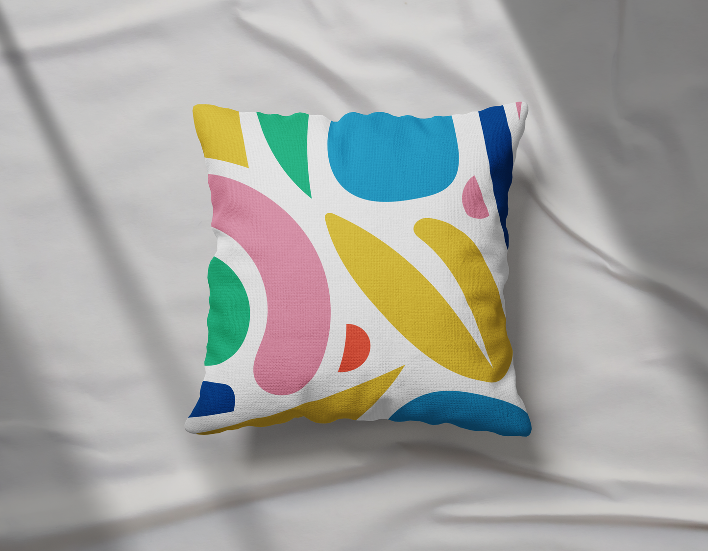 Colorful Collage Matisse Style Pillow- Soft or Linen