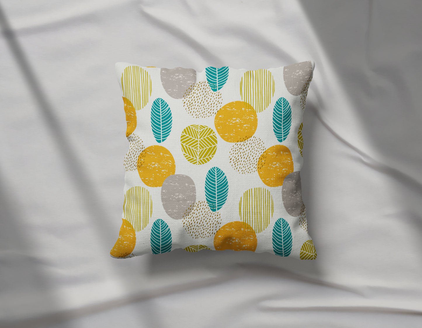 Seamless Pattern with Leaves Pillow- Soft or Linen