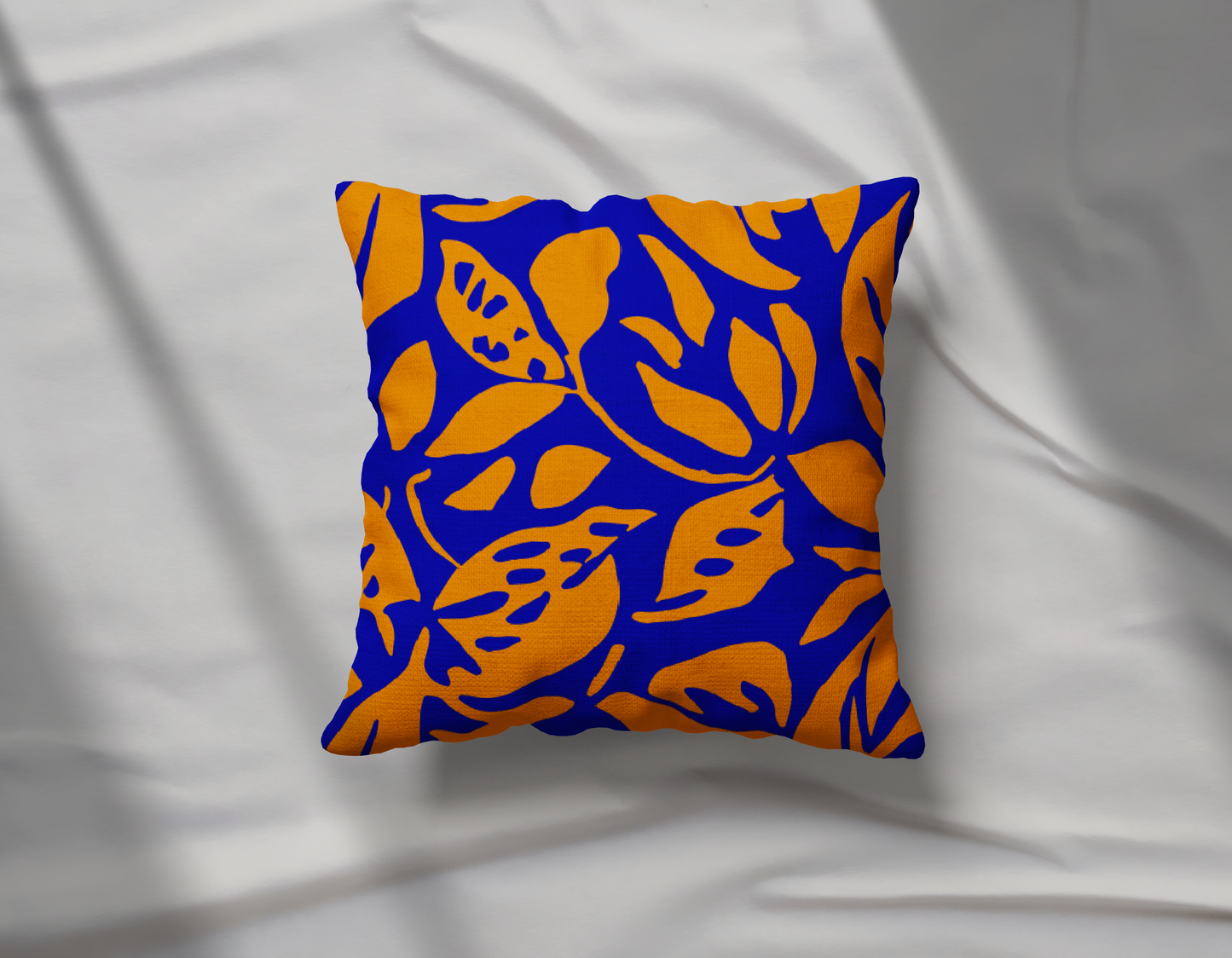 Ocean Sunset Inspired Blue Pillow- Soft or Linen