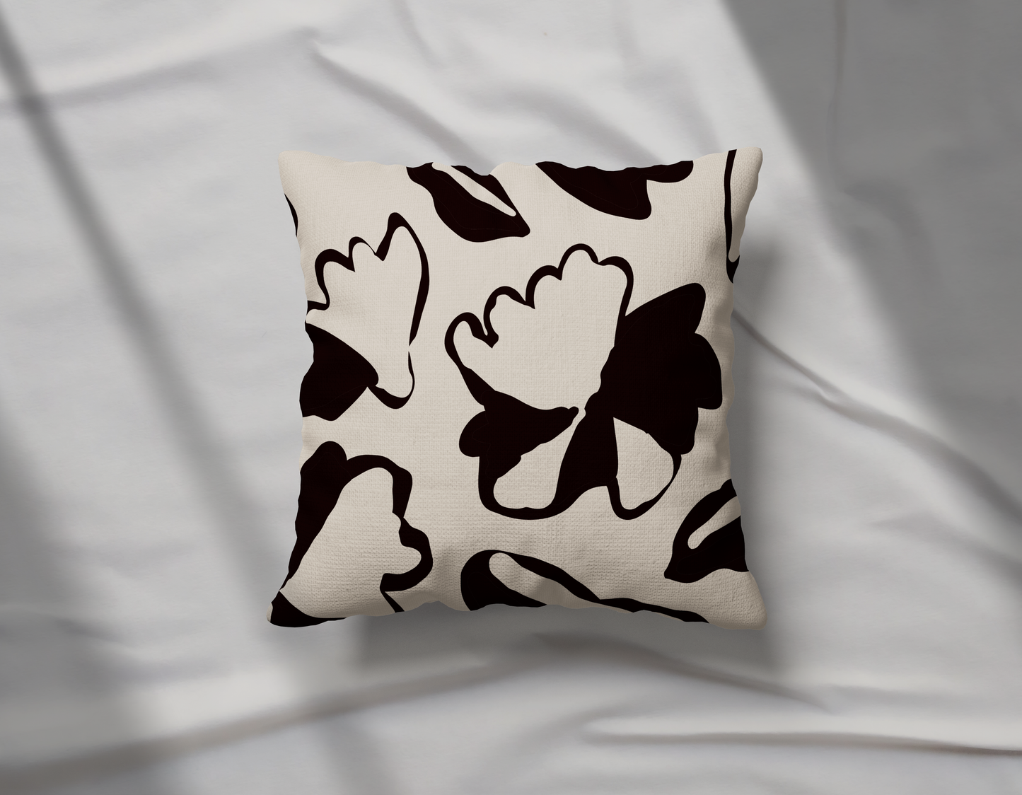 Seamless Pattern Abstract Flowers Pillow- Soft or Linen