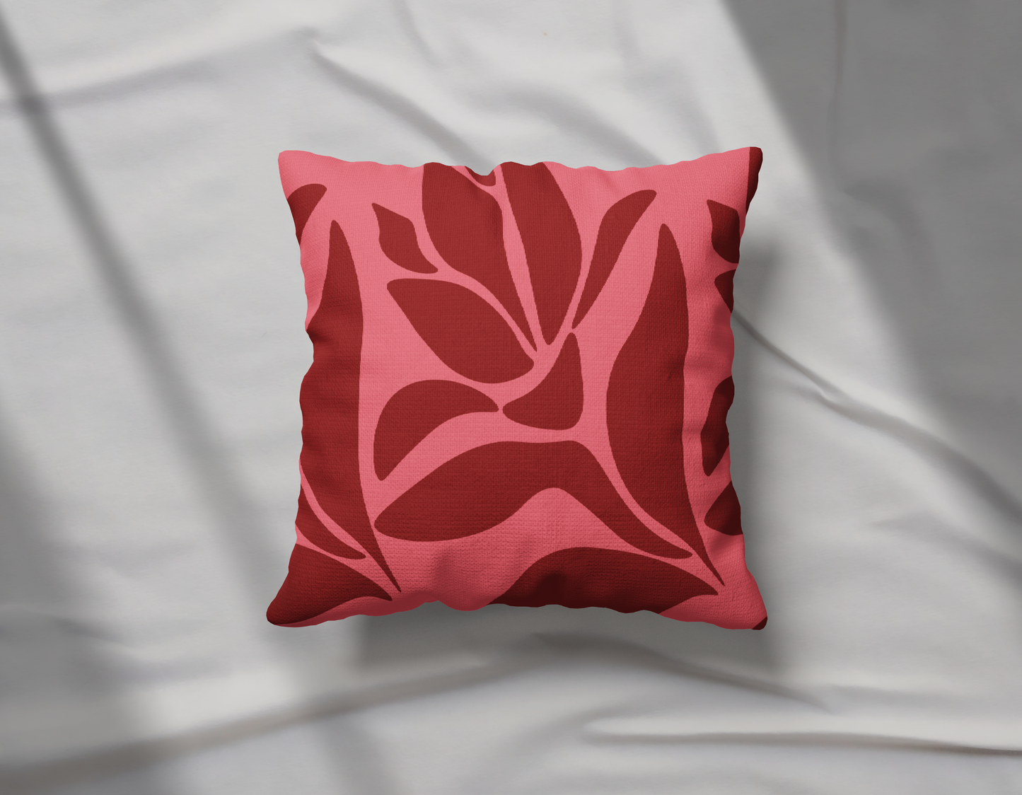 Red and Coral Matisse Inspired Pillow- Soft or Linen