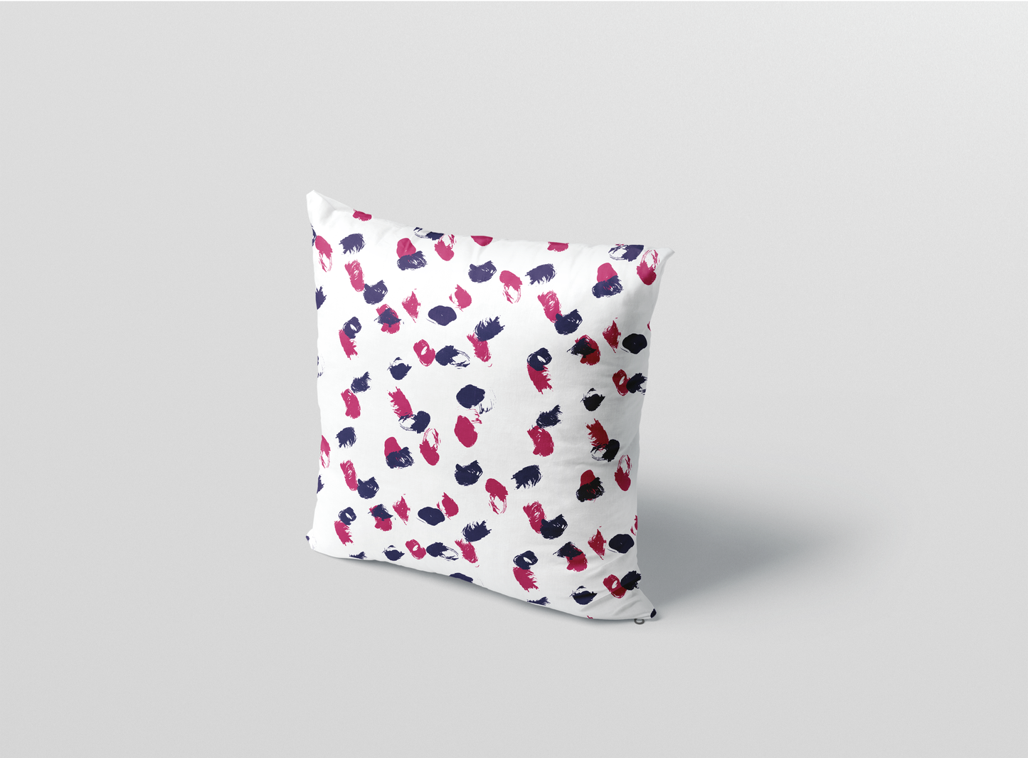 Pink & Navy Spots Pillow- Soft or Linen