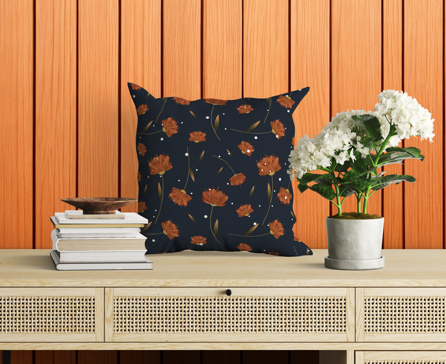 Noir Autumn leaves Pillow - Soft or Linen