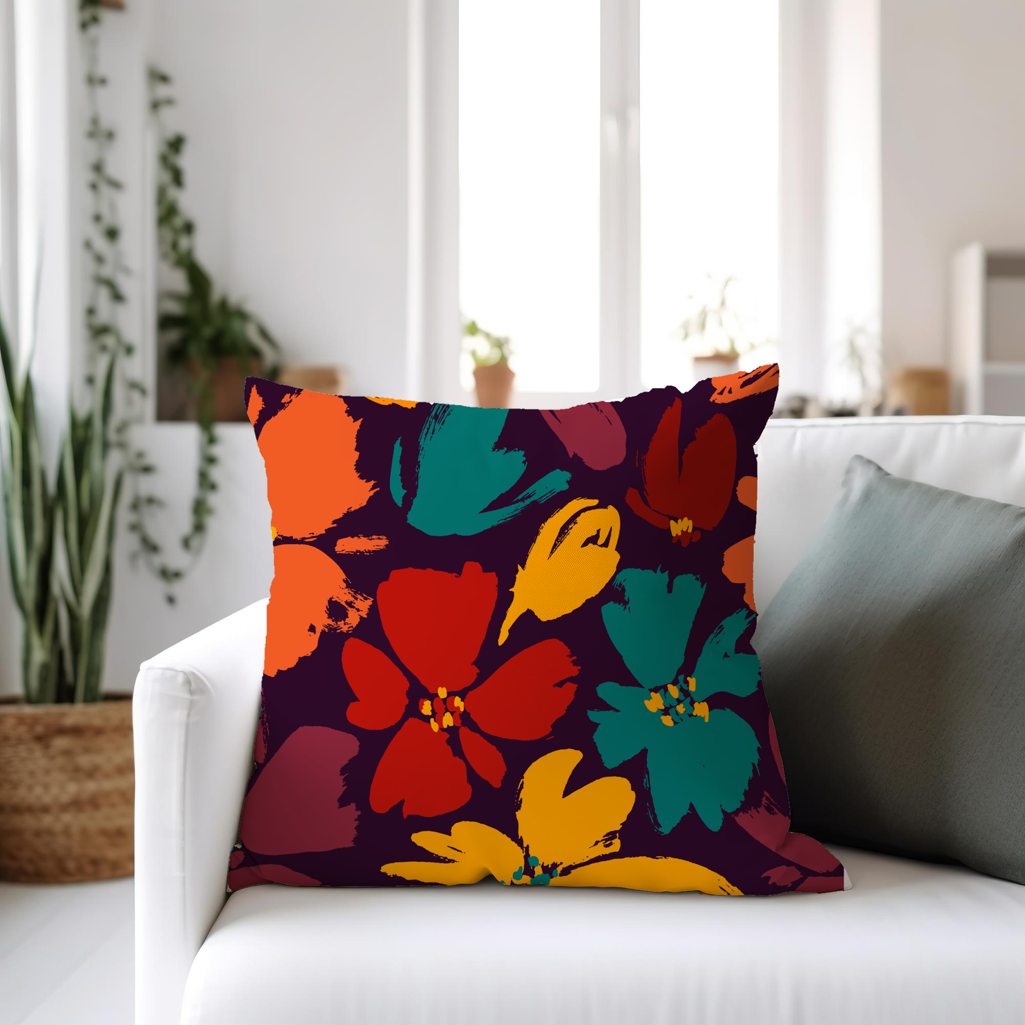 Fall Matisse Inspired Pillow- Soft or Linen