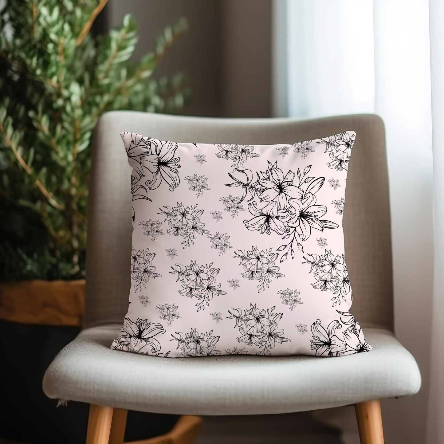 Blush Blossom pillow- Soft or Linen